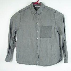 & Other Stories Gray Metal Buttons Shirt Blouse